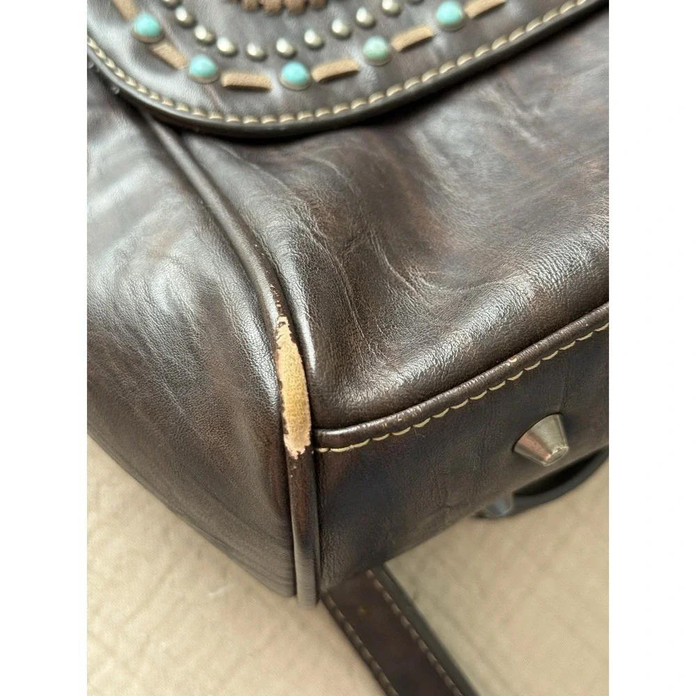 Trinity Ranch Brown Backpack Tooled Leather Bag‎ Western Cowgirl